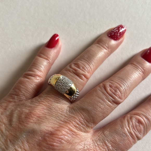 LAGOS HIGH BAR Two-Tone Station Diamond Ring - Picture 11 of 12